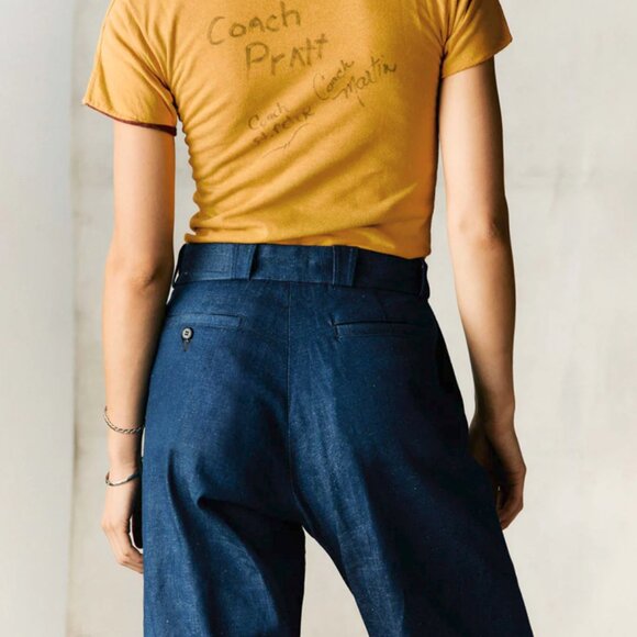 imogene + willie kate indigo rigid high-rise trouser leg chino 23 - Picture 3 of 8